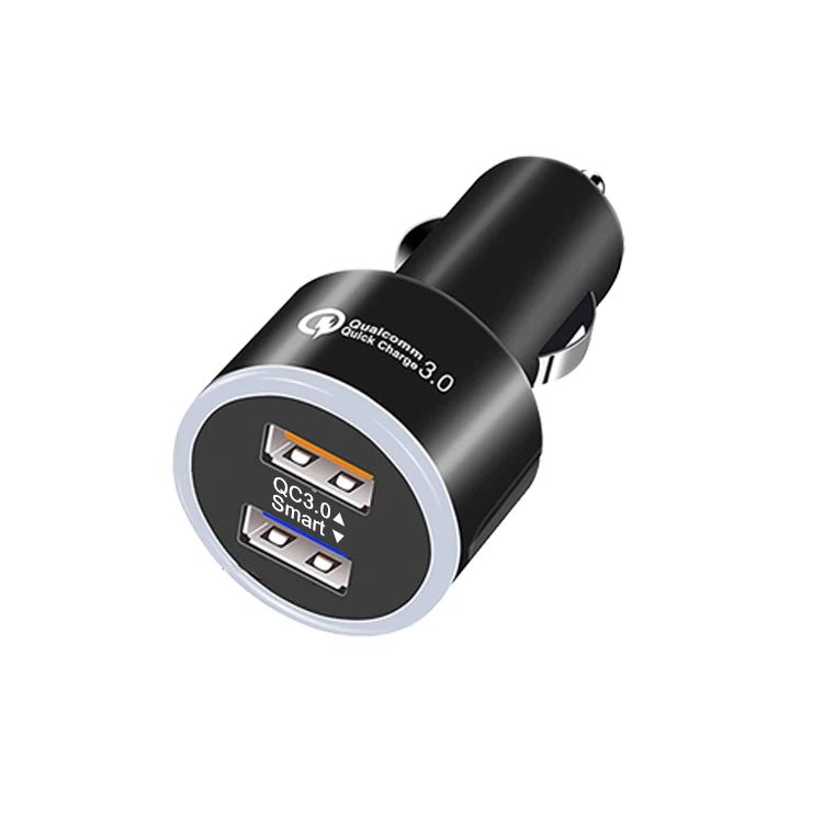 
Factory Direct Sale 30W Quick Charging QC 3.0 Mini Dual Usb Car Charger 
