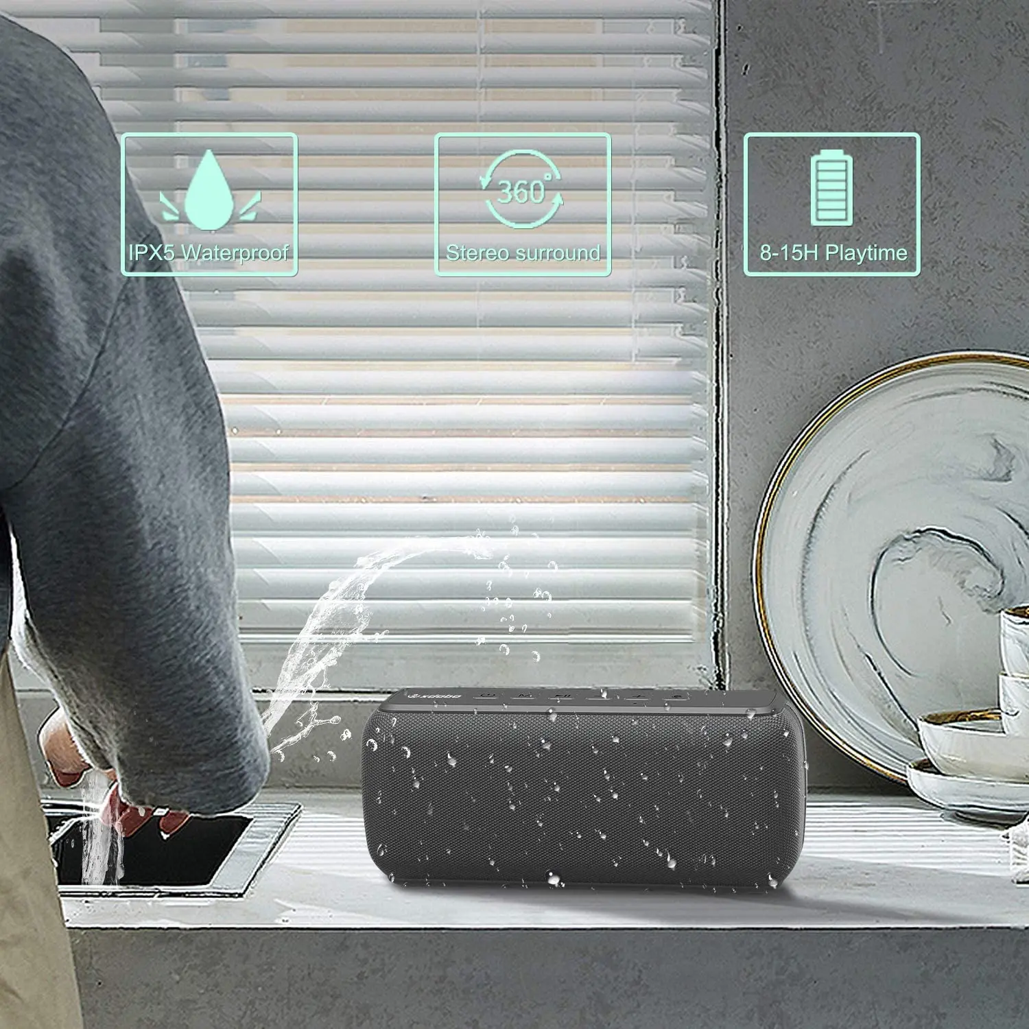 Europe and America portable mini party speaker wireless karaoke 50W BT home speaker