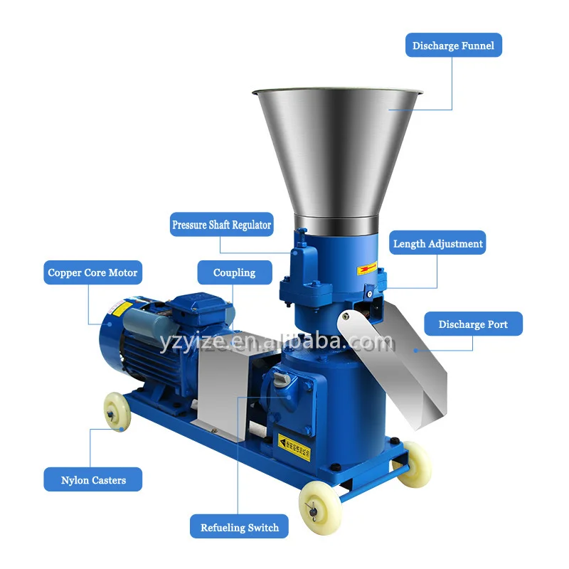Home Use Diesel Engine Electric Pour Aliments Food Pelletizer Extruder Granuls Pellet Mill Machine For Animal Feeds