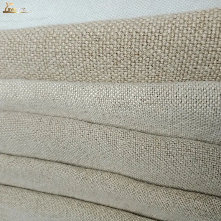 Heavy Burlap Enzymed Stone Washed French Flax Linen Fabric For Sofa