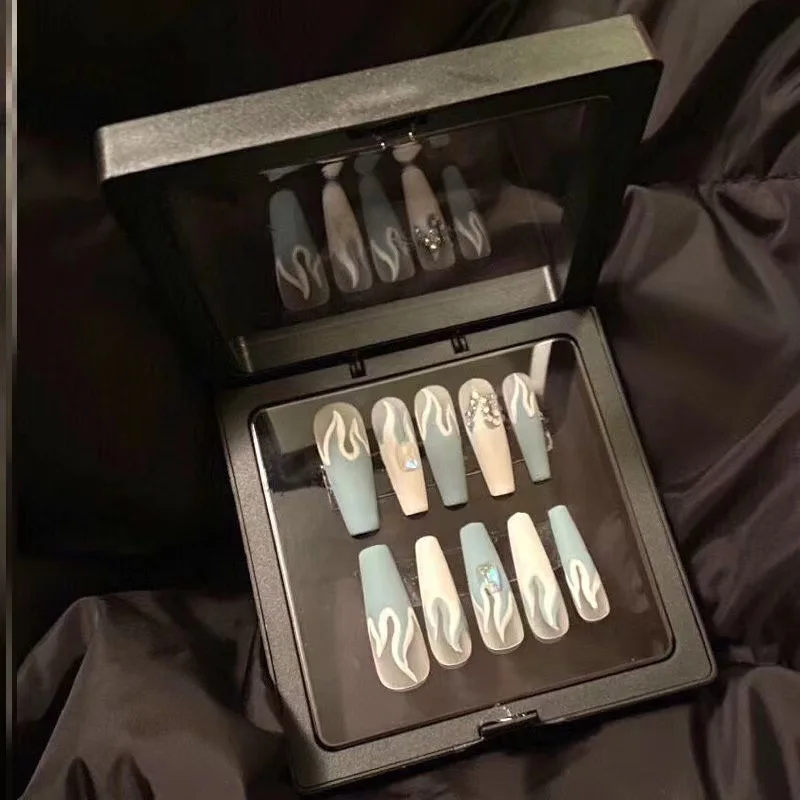 Wholesale Press On Nail Acrylic Luxury False Nail French Artificial Fingernail Press On Nail with Transparent Film Display Box