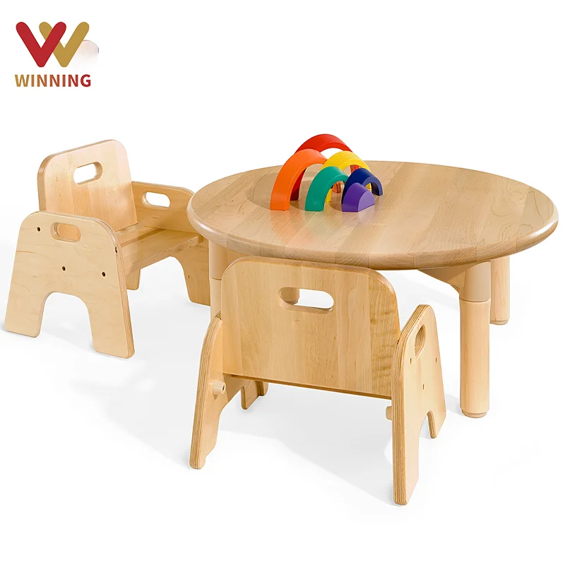Montessori Preschool Classroom Furniture Infant Solid Wood Tables Chairs Daycare Centre Childcare Centre Kindergarten Wholesale