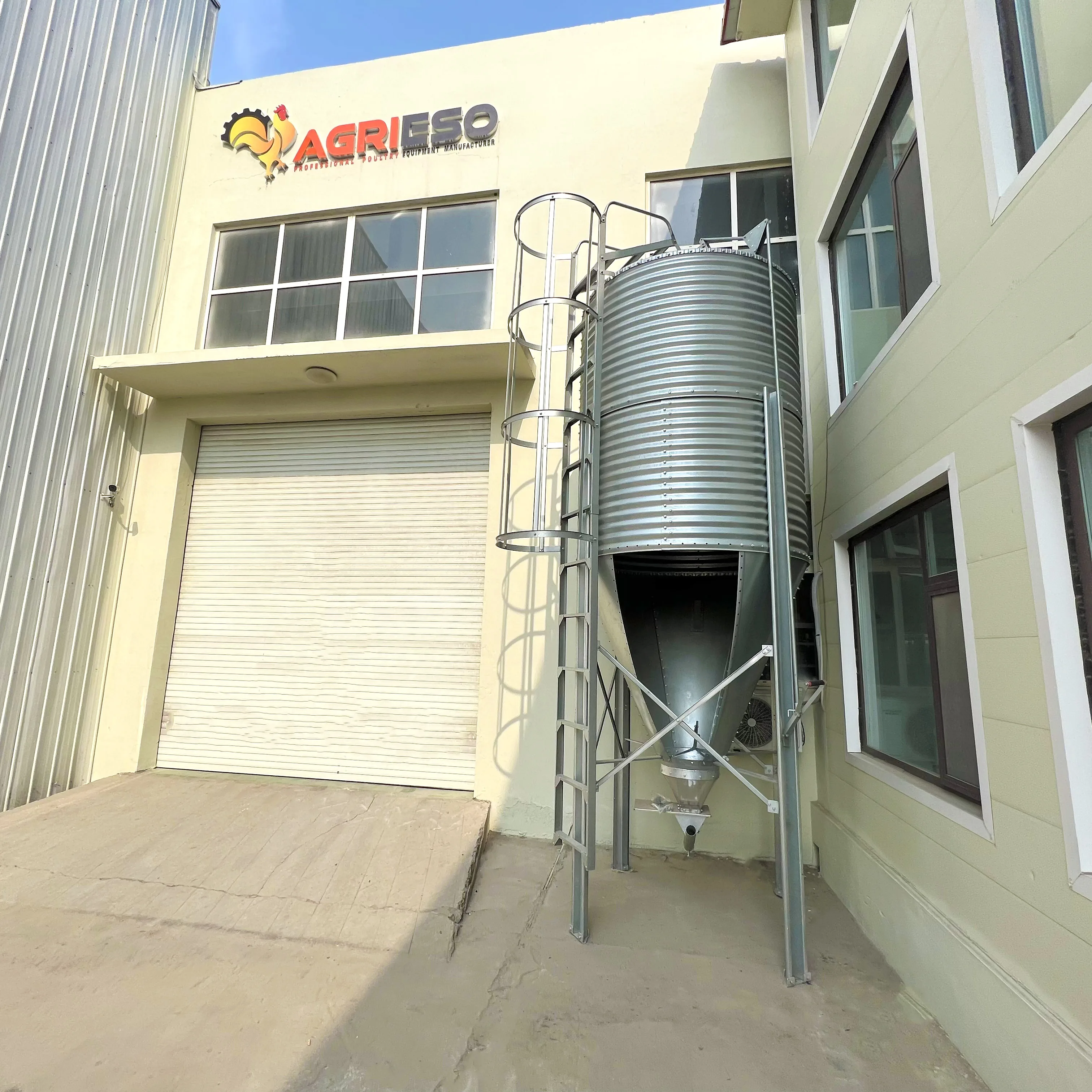 Agrieso AGS36-2 layers 21 Ton Poultry Chicken Farm Barn Feed Silo Storage Bin Hot Galvanized Fresh Food Keep Poultry Silo