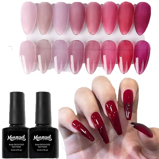 Colorful Private Label LED Nail gel polish 8ml Classic Collection 324 Colors Solid Color Gel Nail Polish