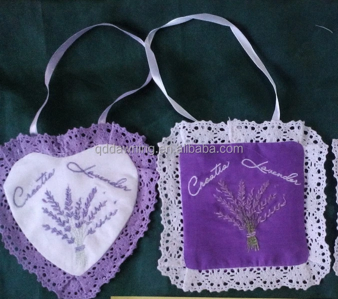 Drawstring embroidered lavender Sachet bag Scent bags