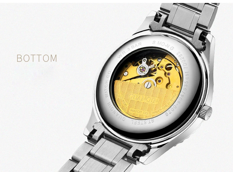 Classic Design Stainless Steel Mechanical Automatic Business Men Watch In Stock