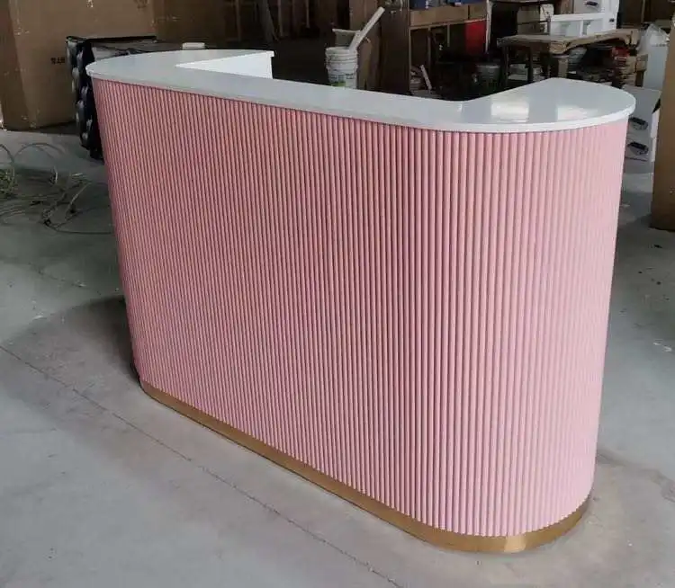 mini l shape office reception desk beauty salon white gold reception desk white modern