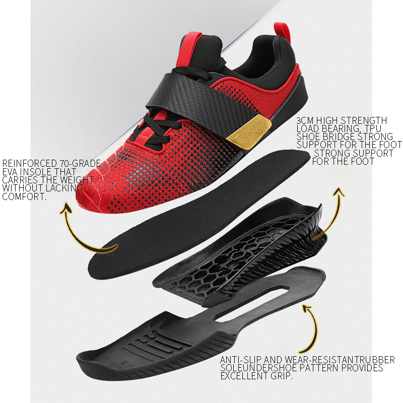 MKAS Customized Weight Lifting Powerlifting Gym Strength Training Weightlifting Squat Shoes Powerlifting Deadlift Shoes