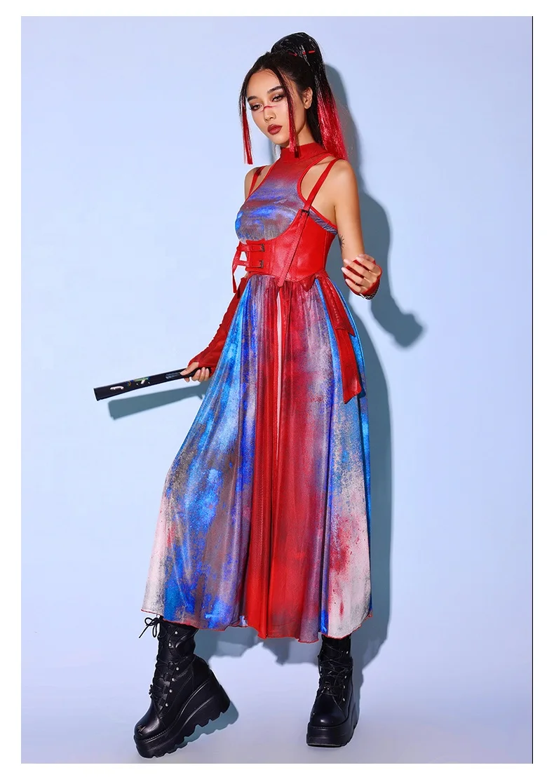 new design sexy women red gogo dancer costumes cheerleading uniforms dancer actor costume