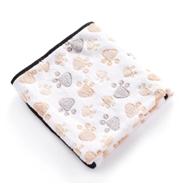 Warm Flannel Puppy Blankets Soft Printing Dog Travel Mat Dog Bed Cover Pet Blanket for Pets Daily Sleep