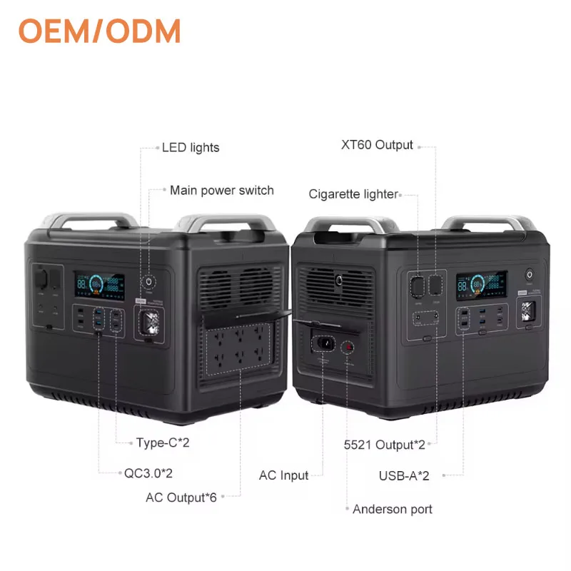 2000W/2048Wh  portable power station with solar panel for sale home energy storage battery