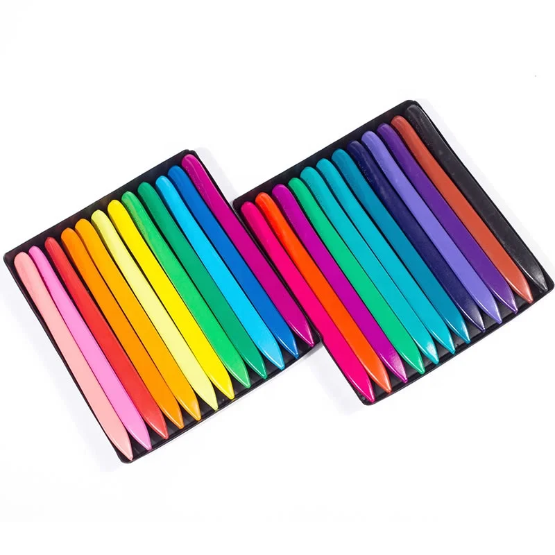 24pcs crayons in bulk non toxic plastic triangle crayons set for kids