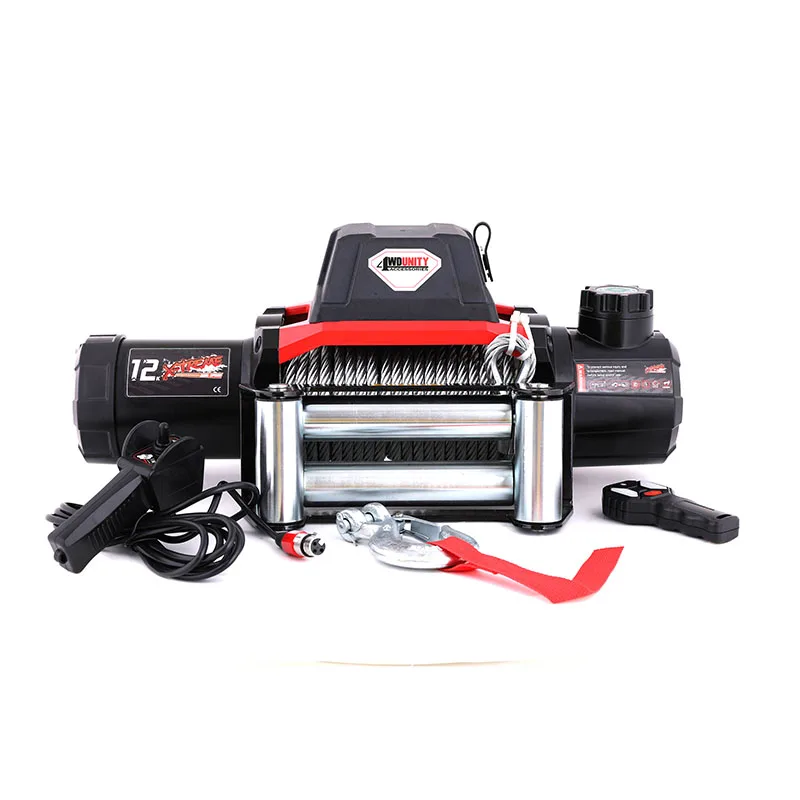 4x4 Off-road Vehicle Electric Winch Wire Remote One 400A Relay Electric Winch 12v Power 8000lb With Steel Rope