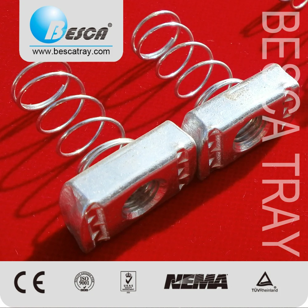 Besca Spring Clip Slot Bolt Washer Hex Nut For Cable Tray