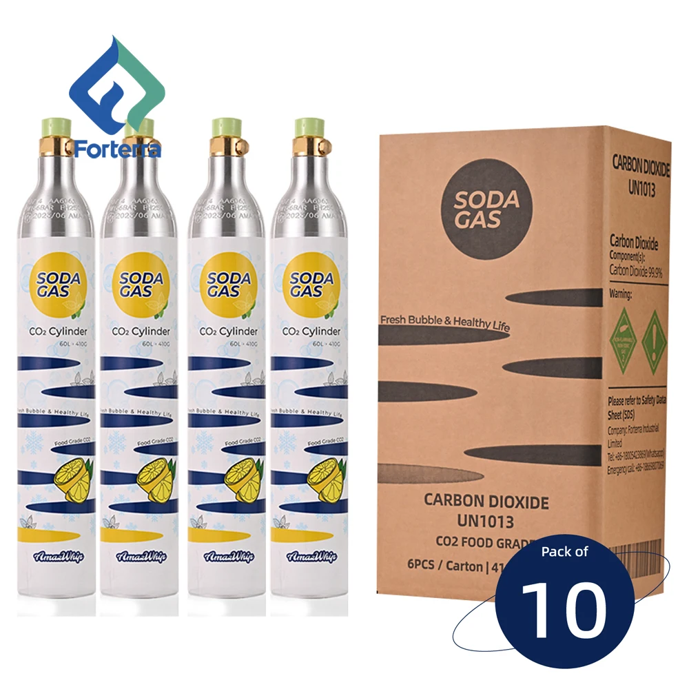 Factory Price Food Grade 425g CO2 Gas Customized 0.6L Aluminum CO2 Cylinder for 60L Soda Maker