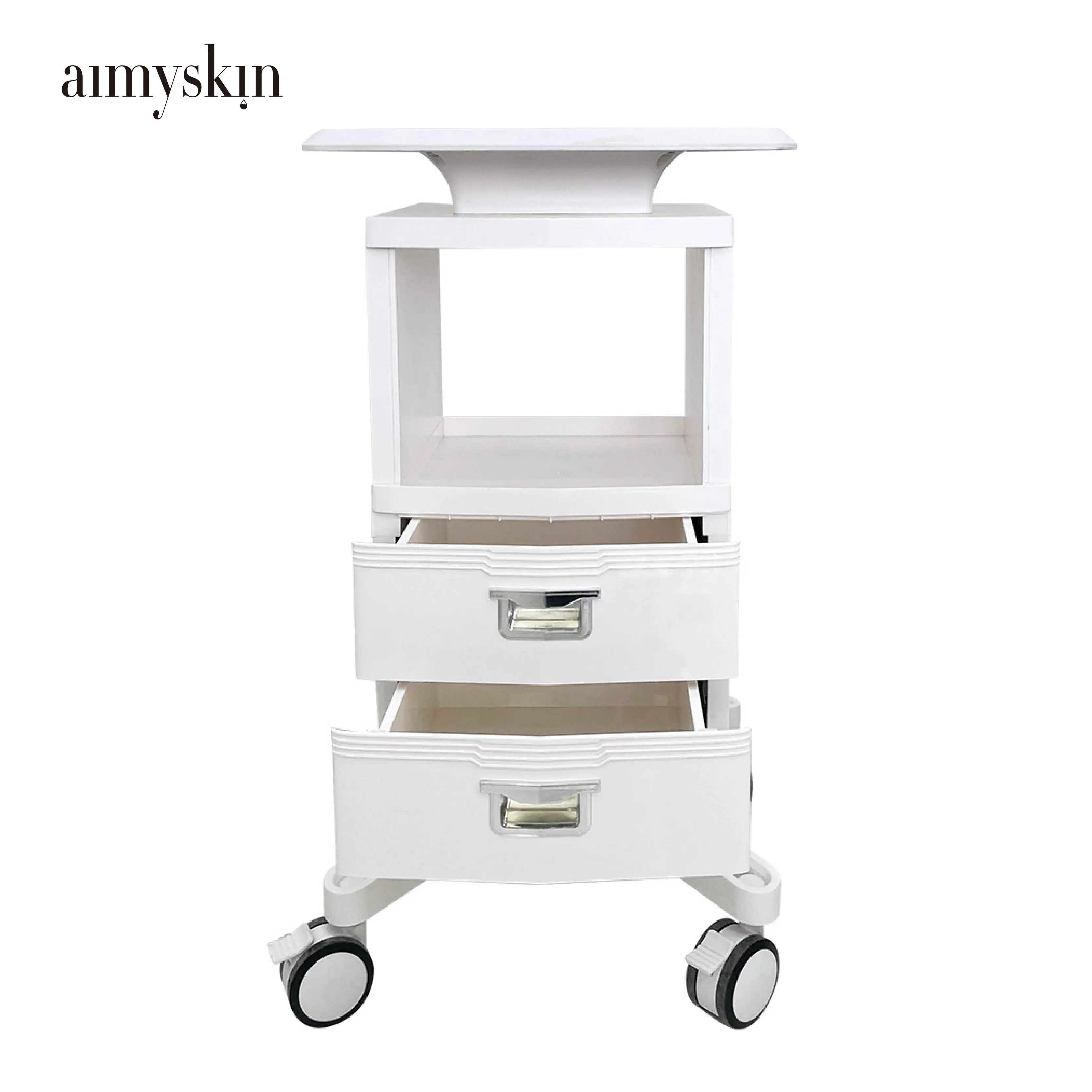 2023 Factory directly supply top grade trolley 4 mobile wheels portable facial spa beauty salon machine beauty trolley 2 drawers