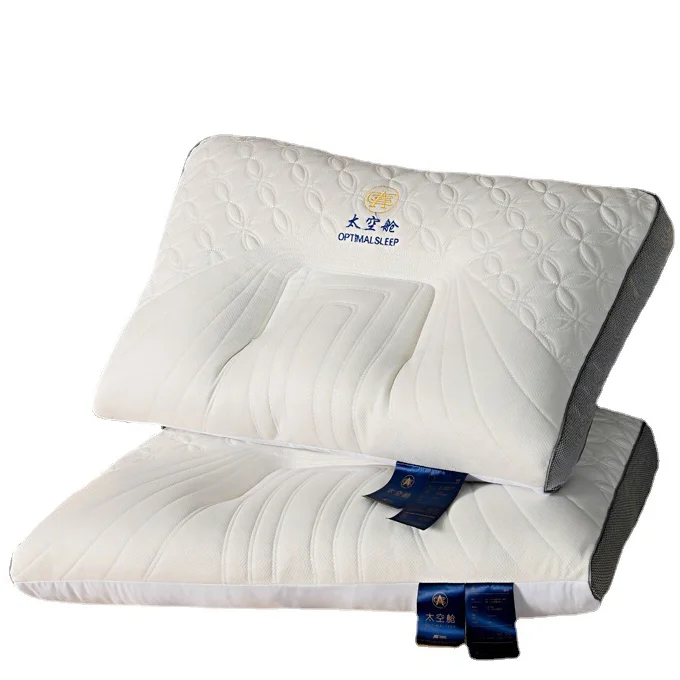 1200g high pillow Ergonomic partition design Natural latex soy fiber soft comfort cushion white hotel bed pillow