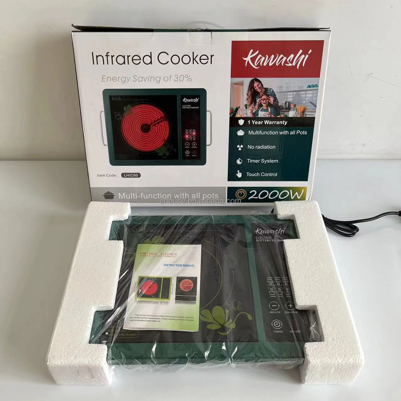 OEM ODM Energy Saving Infrared Cooker Pushbutton Control Electric Household Appliance Plastic Home Hotel Use Cheap Price