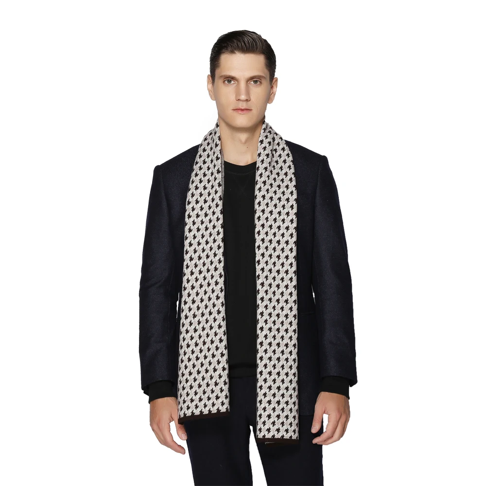 Custom Cashmere 100% Wool Luxury Scarf For Men Winter