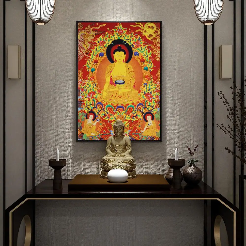 light up led canvas print painting home goods wall art of India buddha portrait