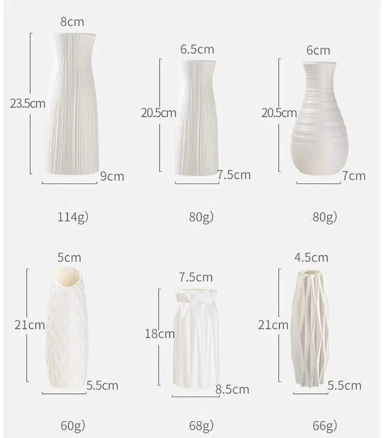 High Quality Simple Plastic Flower Vase Green Planting Arrangement Modern Personalized Crafts Decoration Nordic Plastic Vase