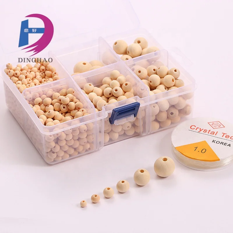 Round Wooden Natural Beads colorful beads 6mm 8mm 10mm 12mm 16mm  20mm Jewelry DIY Color Feature