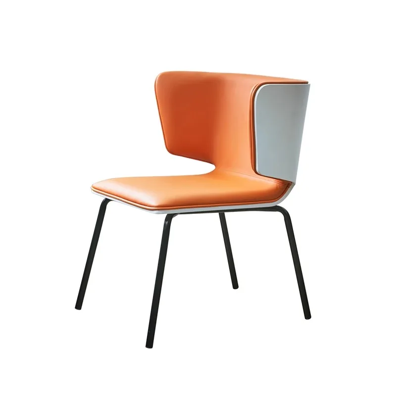 Высококачественный металлический каркас кухонный стул металлические ножки кожаный обеденный с обивкой