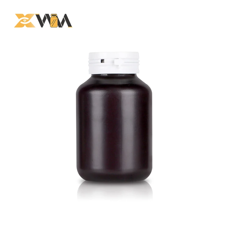 HDPE 120 мл/150 мл/200 мл круглый медицинский контейнер для лекарств капсула с завинчивающейся крышкой хранения таблеток поверхность трафаретной печати