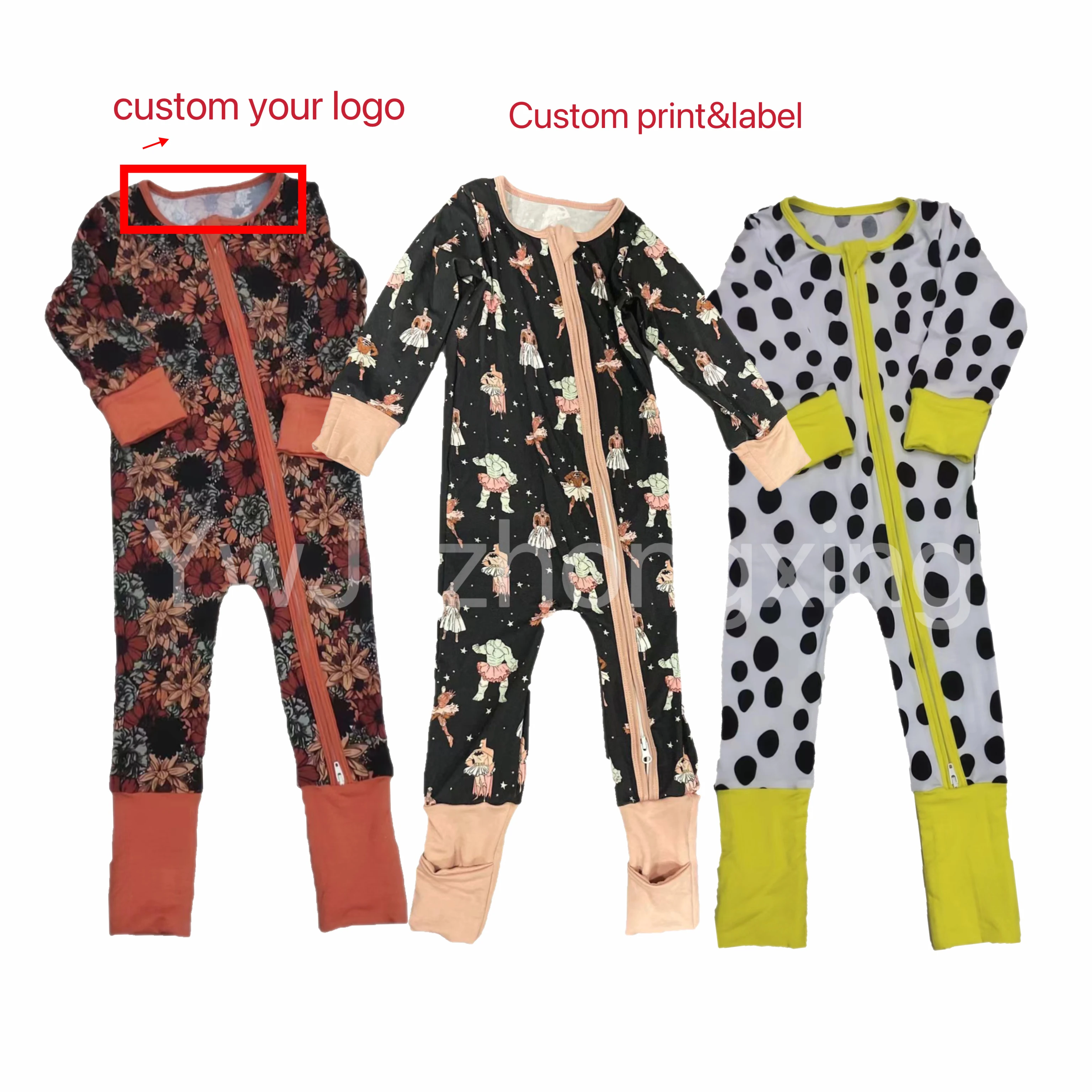 2023 New style Custom high quality bamboo baby pajamas Checked 95% bamboo viscose 5% spandex baby pajamas