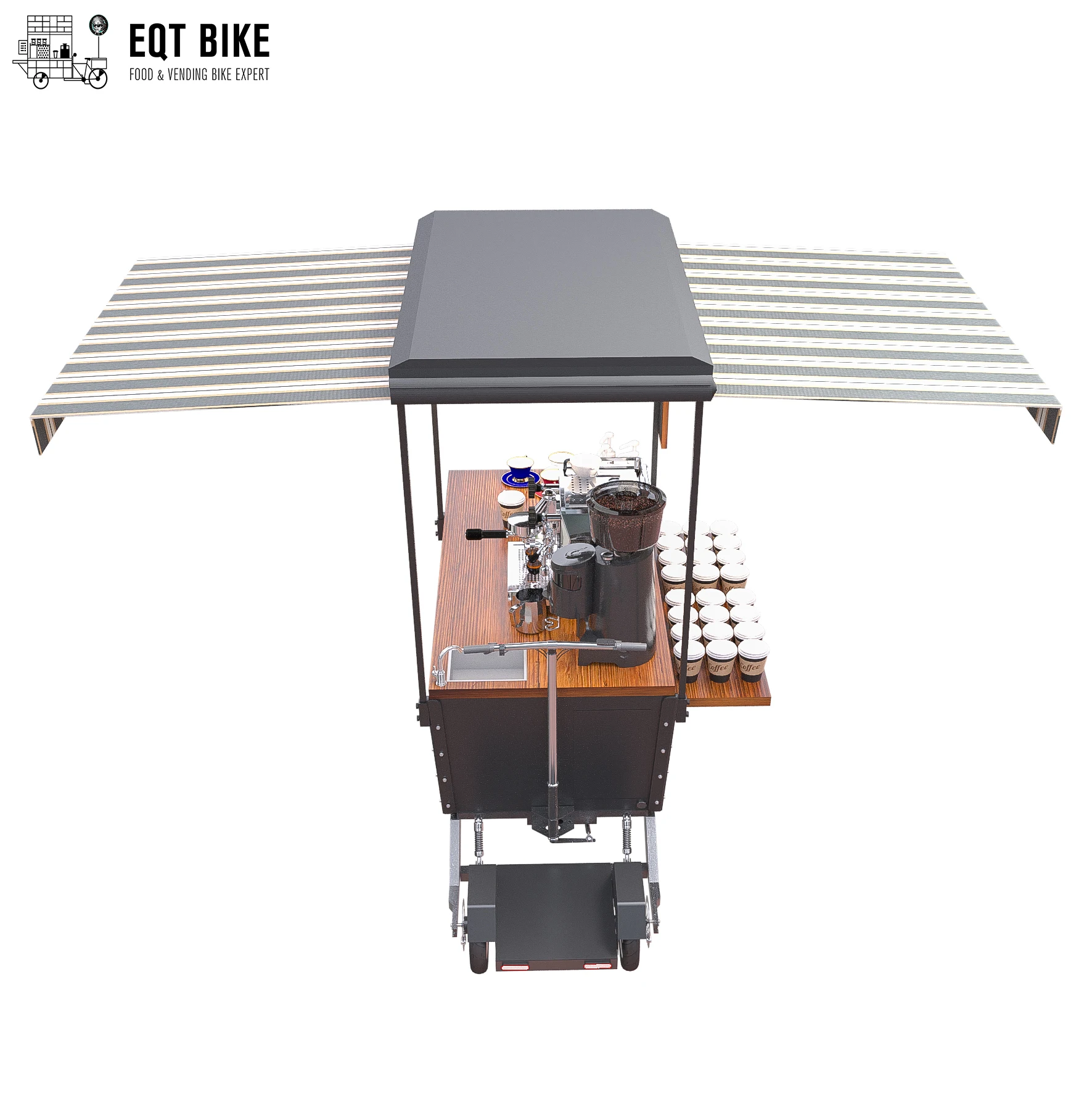 EQT Business Cart for Street Sale Cargo Skate Electric Coffee Bike Skate Electric Tricycle Scooter