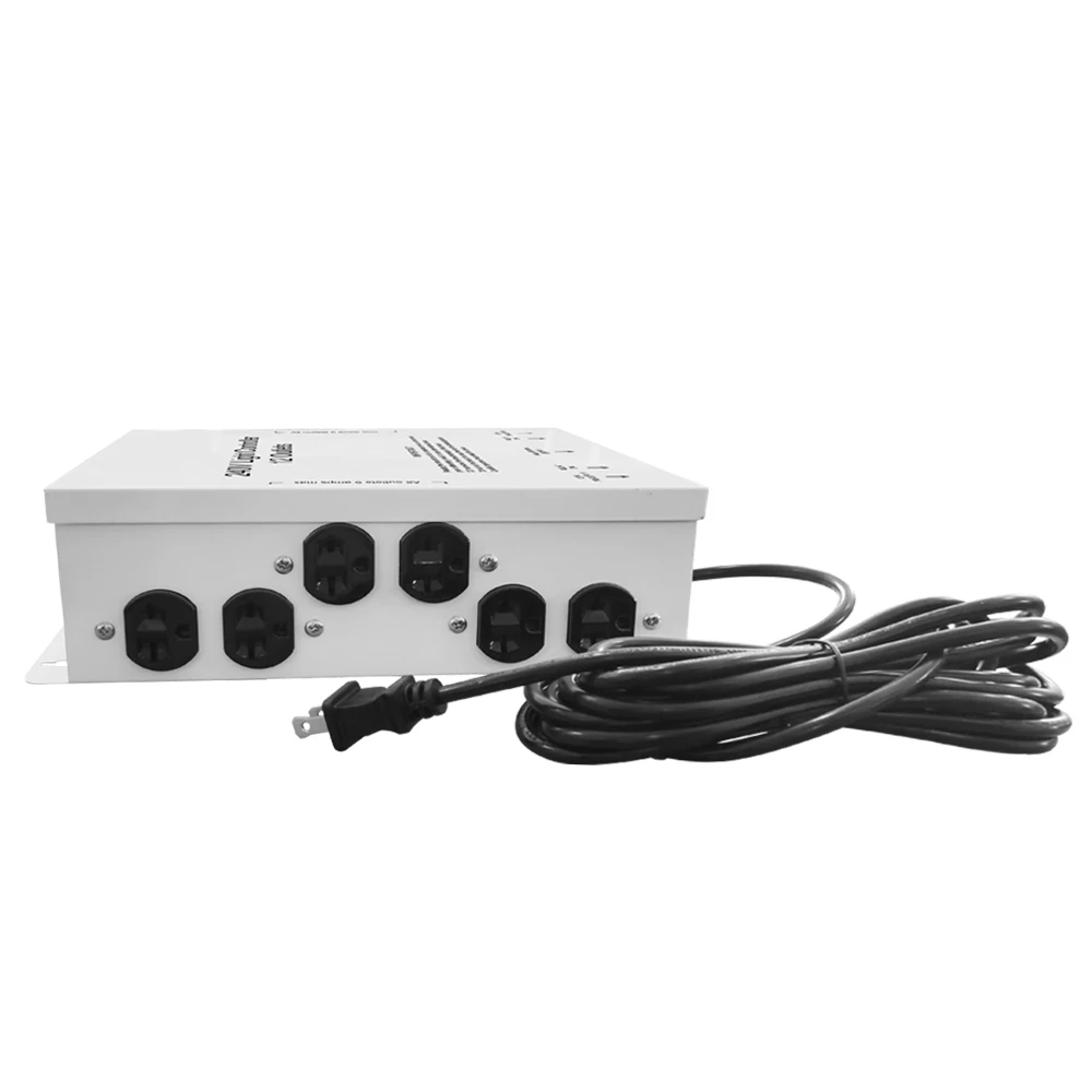 Chin-Up Hydroponics 120/240 Volt 12-Light Relay Controller with 2 Trigger cord for 12 Plug Grow Light Fixture
