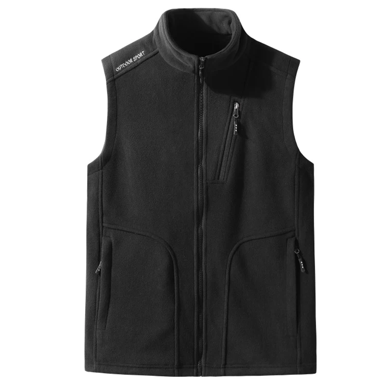 Custom Logo Workwear Uniform Polyester Windproof Sleeveless Unisex Winter Micro Polar Fleece Men Vest