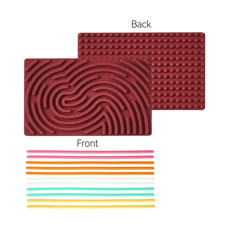 2024 Trending Wood & Food Grade Silicone Sensory Mat Reusable Educational Toy for Kids Enlightenment Sensory Toy