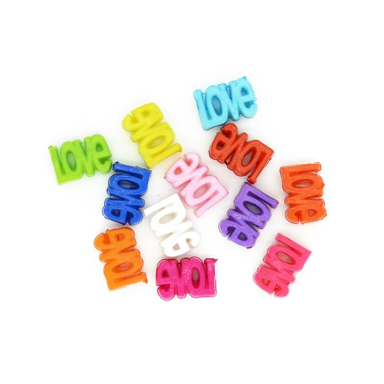 12mm Solid color kids hair beads Love shape plastic For diy jewelry accessories