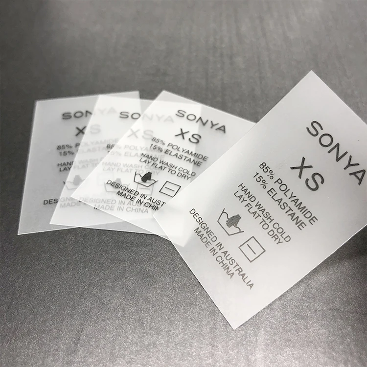 Custom Printed Logo Washing TPU Label Straight Cut Soft TPU Care Label for Clothing