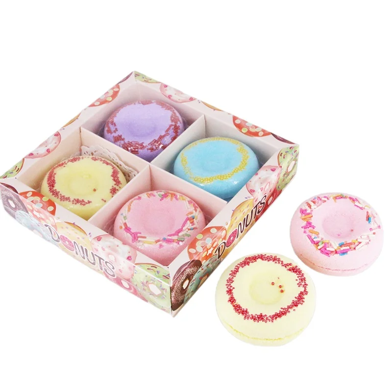 60g*4 Doughnut bath salt ball gift box essential oil