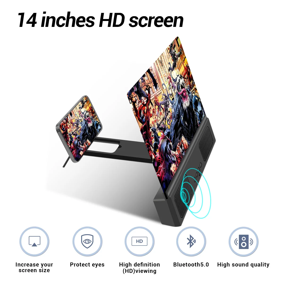 Universal Mobile Phone 14 inch Screen Magnifier Enlarger Video Amplifier Projector Bracket Desktop Holder Stand