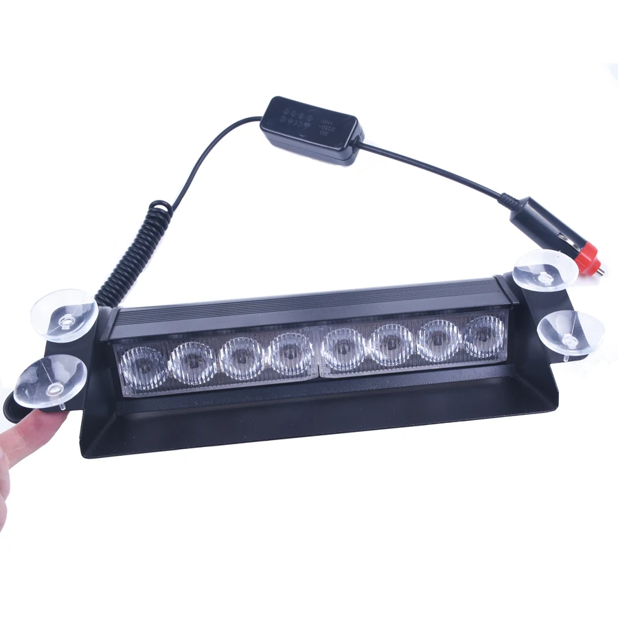 
8 LED Dash Strobe Police Flash Emergency Lights Red &blue Color 