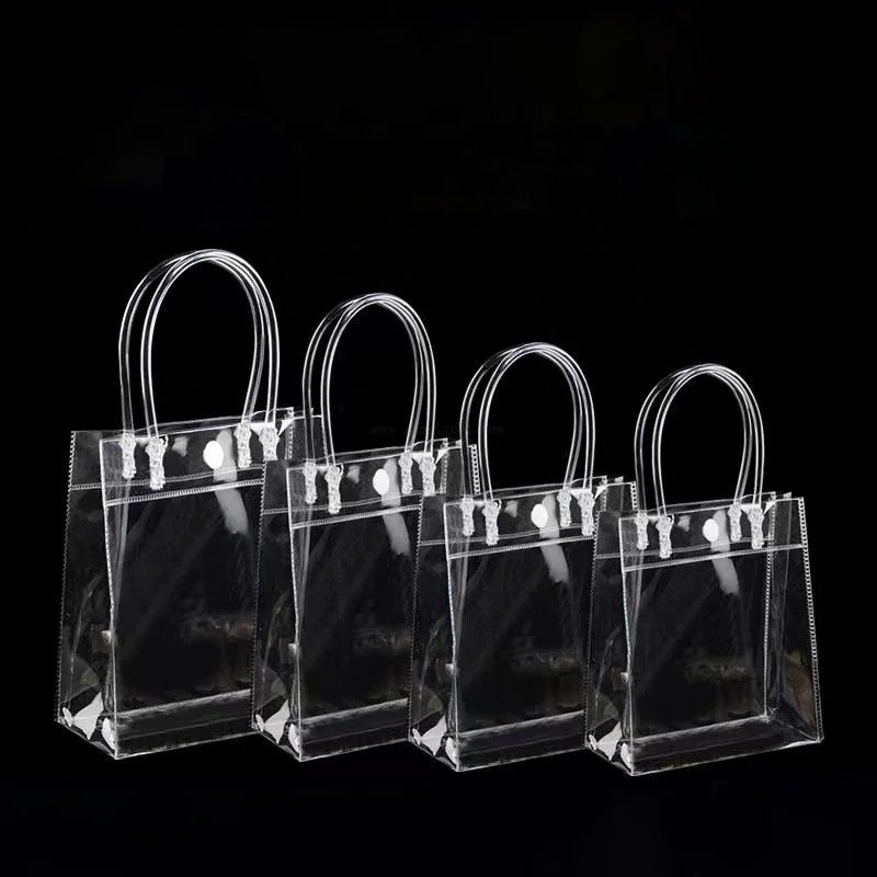 Promotion Environmentally New Tote PVC Shoulder Transparent plastic Shopping Bag