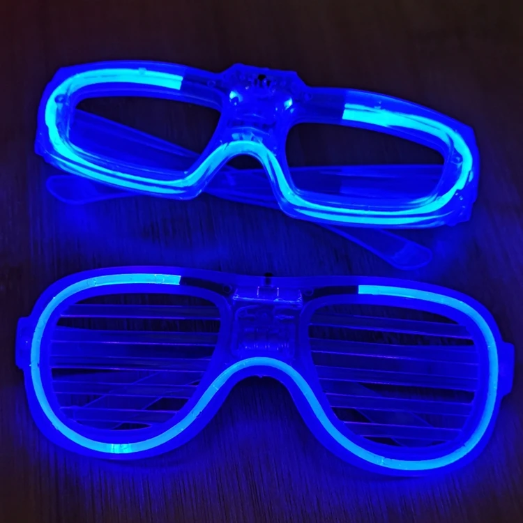 Hstyle LED Glasses Light Up Glasses Five Neon Colors Led Shutter Shades Glasses for Teens Adult Birthday Neon Party Favors