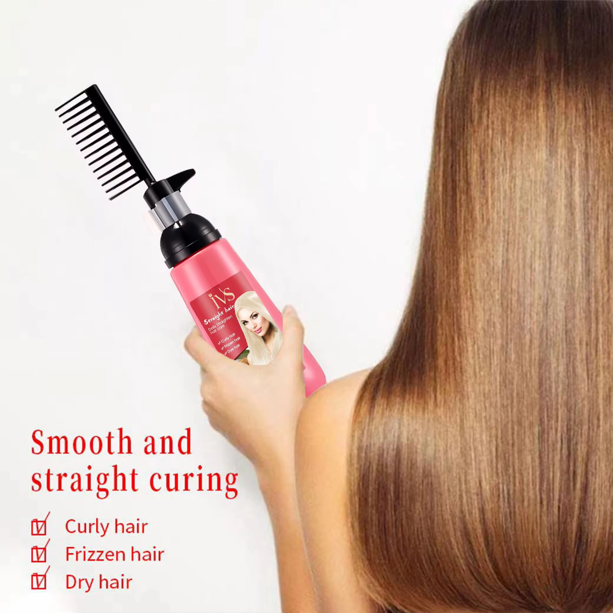 Private Label OEM/ODM Argan Oil Brazil Nuts IVS Keratin Silk Hair Straightening Cream 150ML With Comb