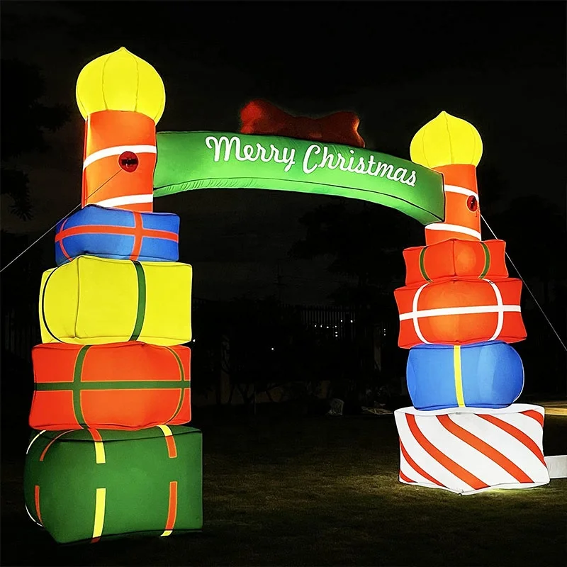 Christmas Giant Inflatable Arch 13.7ft X 10.3ft Outdoor Blow Up Advertising Yard Lawn Party Decoration Inflatable Archway