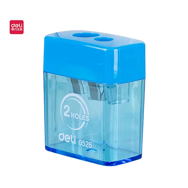 Deli cute pencil sharpener smooth sharpener 2 hole pencil sharpener school stationery