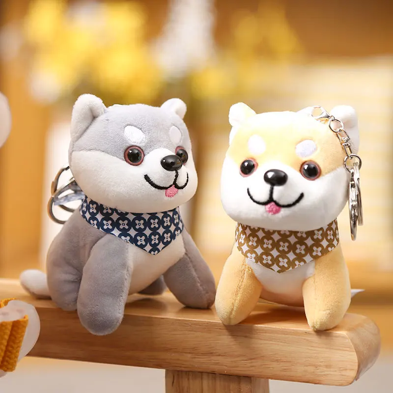 T289 Cartoon Puppy Plush Pendant Chai Dog Doll 10cm Doll Machine Claw Promotional Stationery Store Wholesale