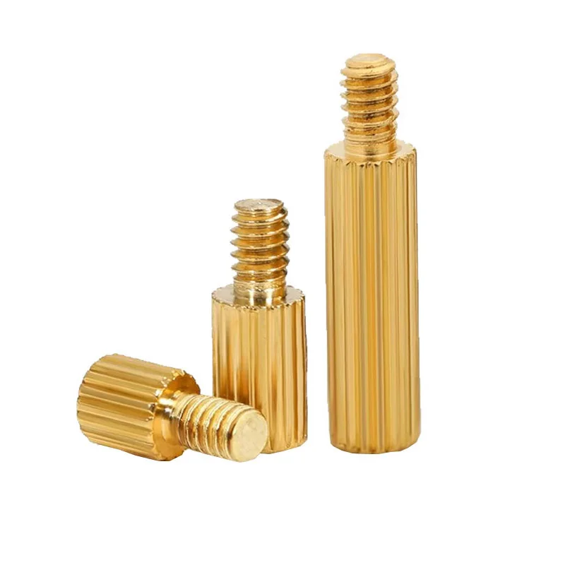 Brass Copper Knurled Round Female To Female Standoff M2 Threaded Thought Hole Pcb Spacer