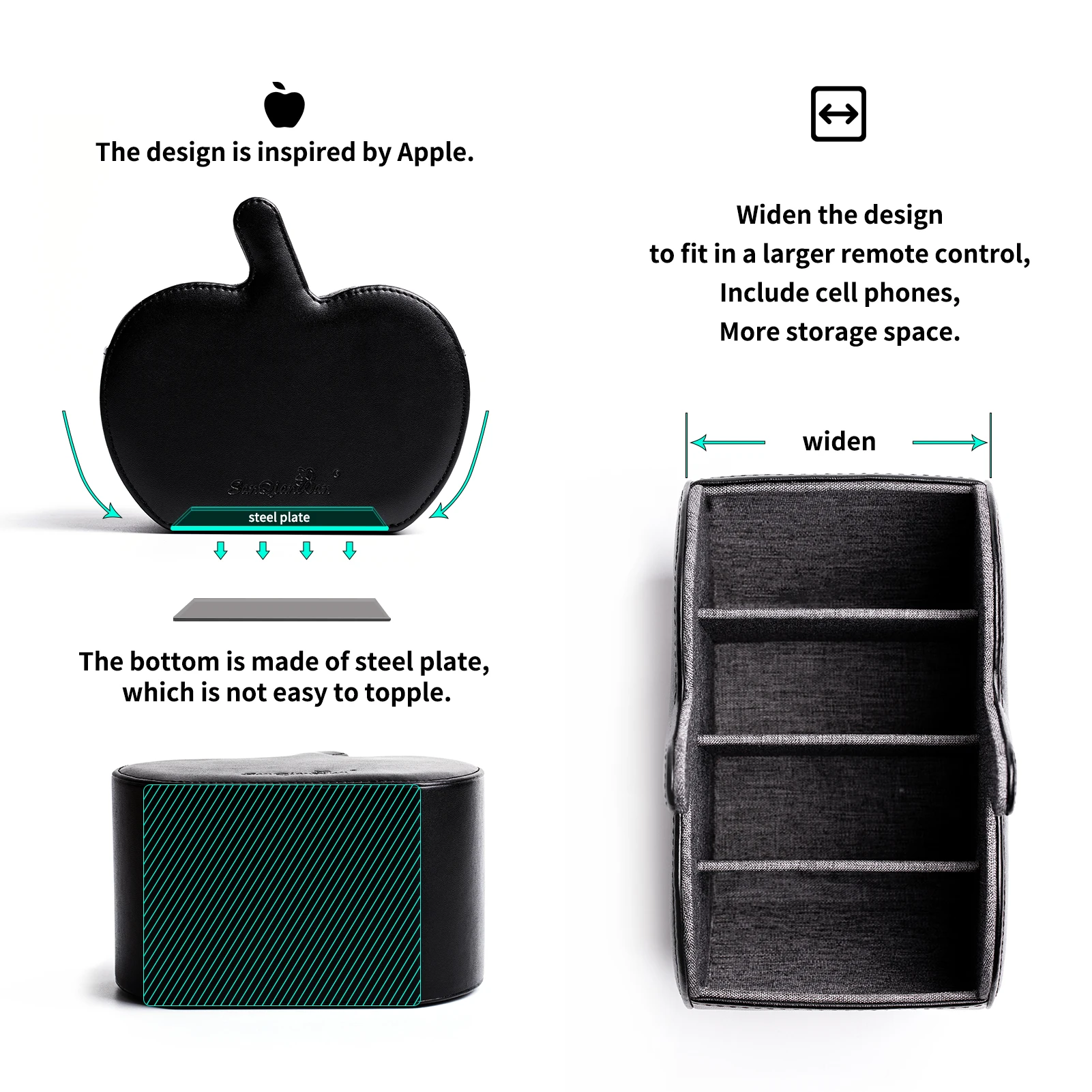 Household products Creative leather desktop storage box PU cosmetics remote control storage box