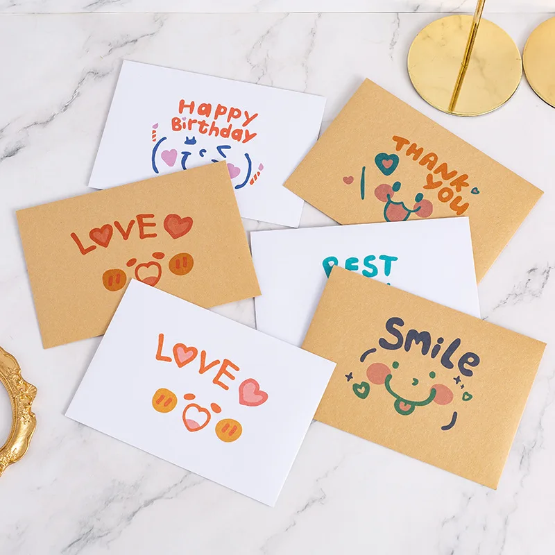 
Thank you Simple Romantic Cute Cartoon Kraft Paper Envelope Letter Stationery Set 