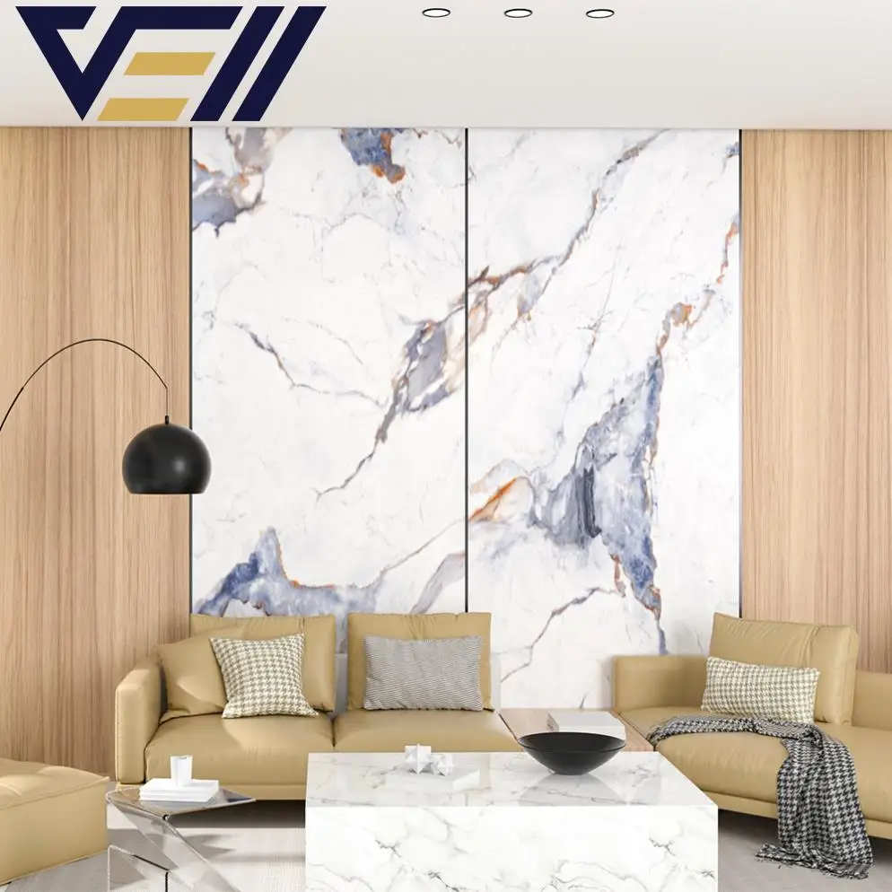 VELL New Design High Glossy Flexible 3mm PVC Marble Sheet Alternative PVC wall panel