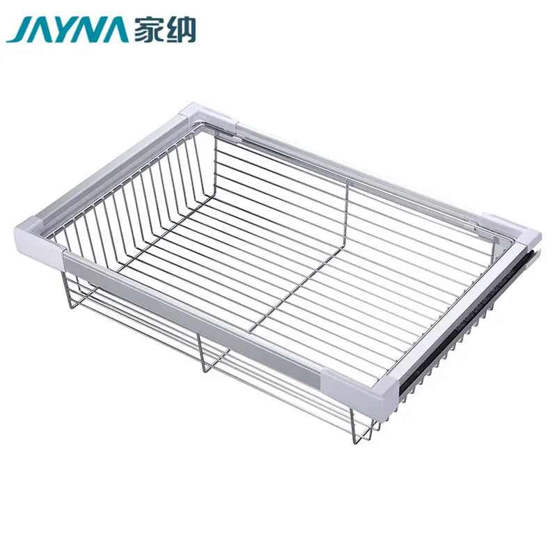 Pull Out Drawer Wire Storage Basket for Wardrobe