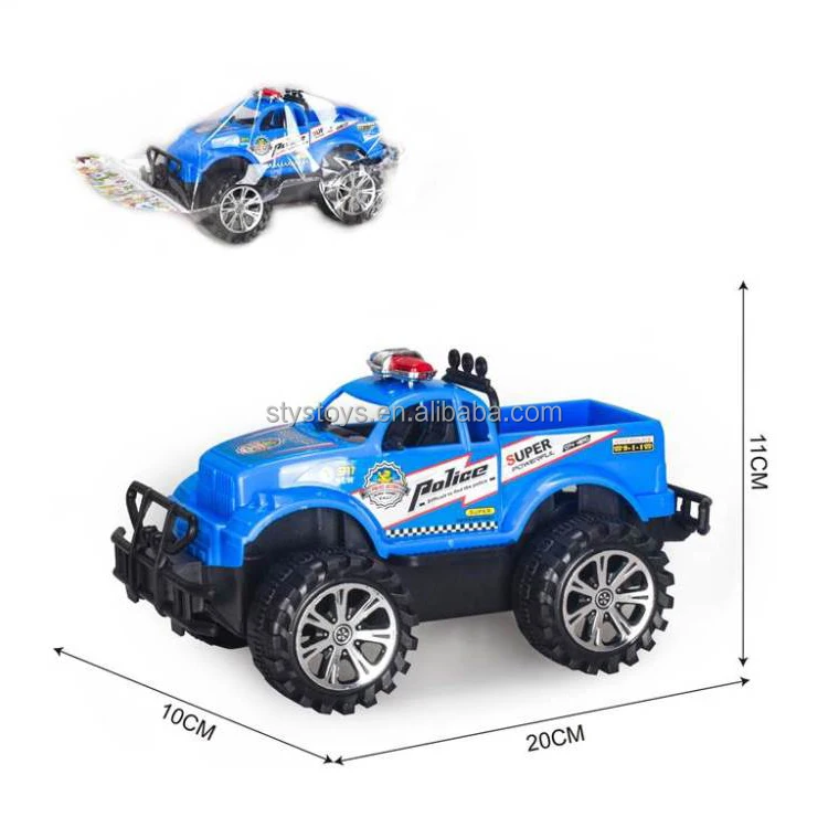 Cheap Pull Back Plastic City Police Car Vehicles Monster Truck Friction Powered Toy Cars